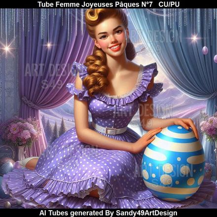 Tube Femme Joyeuse Pâques N°7