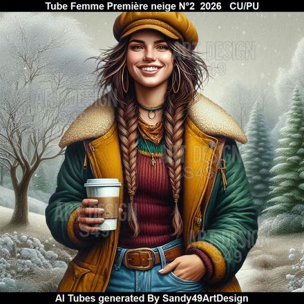 Tube Femme Première neige N°2  2026