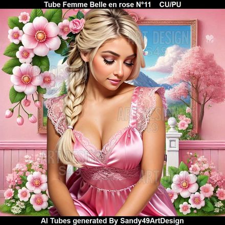 Tube Femme Belle en rose N°11