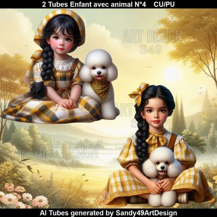 2 Tubes Enfant avec animal N°4