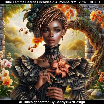 Tube Femme Beauté Orchidée d'Automne N°2   2025