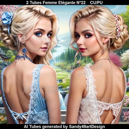 2 Tubes Femme Elégante N°22