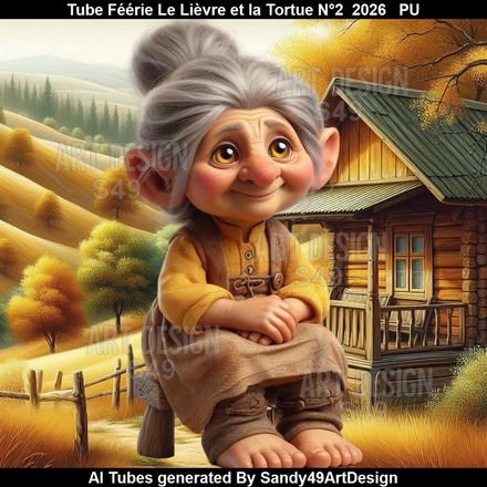 Tube Féérie Le Lièvre et la Tortue N°2  2026