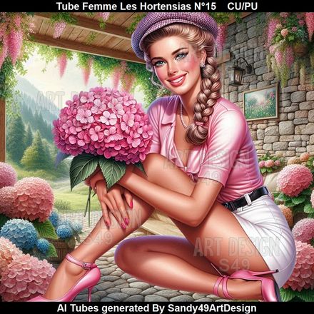 Tube Femme Les Hortensias N°15