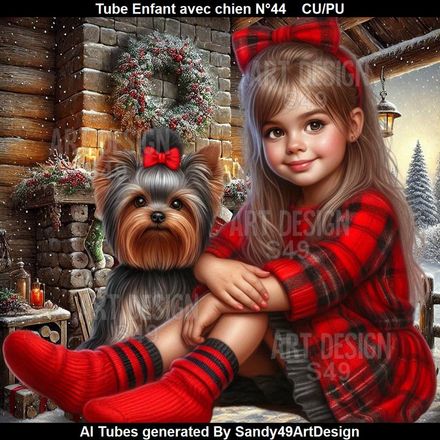 Tube Enfant avec chien N°44