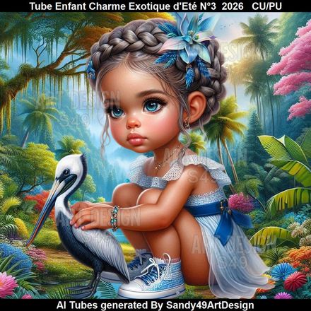 Tube Enfant Charme Exotique d'été N°3  2026