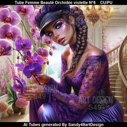 Tube Femme Beauté Orchidée violette N°6