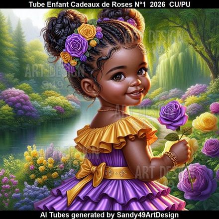 Tube Enfant Cadeaux de Roses N°1  2026