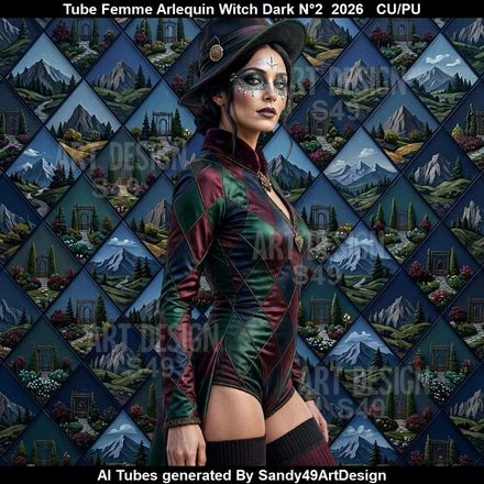 Tube Femme Arlequin Witch Dark N°2  2026