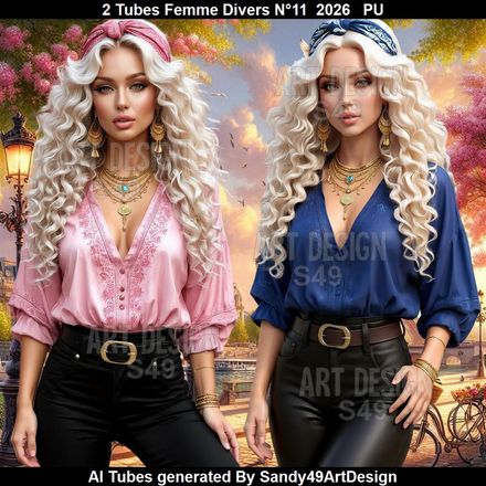 2 Tubes Femme Divers N°11  2026