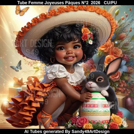 Tube Enfant Joyeuses Pâques N°2  2026