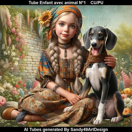 Tube Enfant avec animal N°1