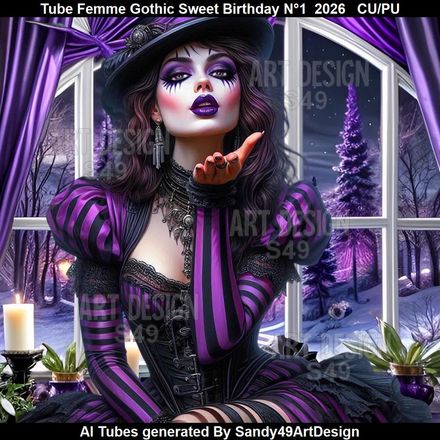 Tube Femme Gothic Sweet Birthday N°1  2026