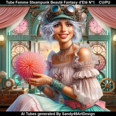 Tube Femme Steampunk Beauté Fantasy d&#x27;Eté N°1