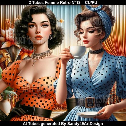 2 Tubes Femme Rétro N°18