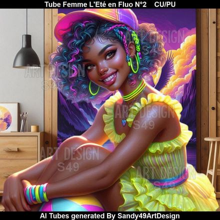 Tube Femme L&#x27;Eté en Fluo N°2