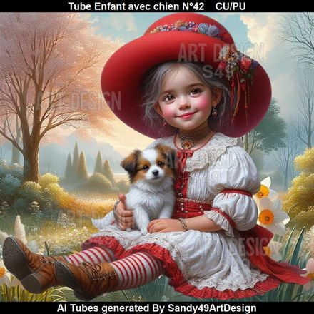 Tube Enfant avec chien N°42