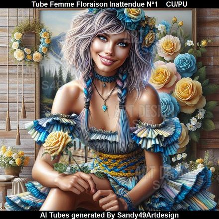 Tube Femme Floraison inattendue N°1