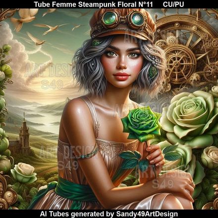 Tube Femme Steampunk Floral N°11