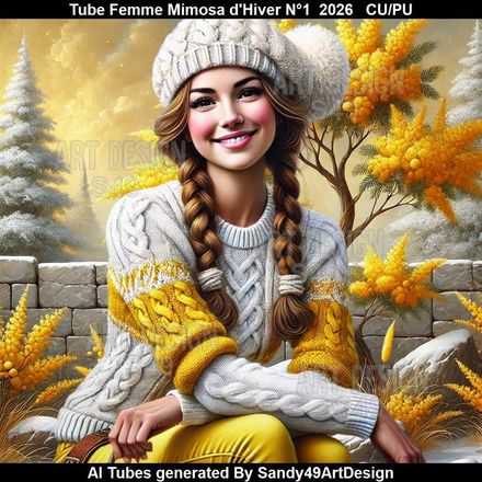 Tube Femme Joli Mimosa d'Hiver N°1  2026