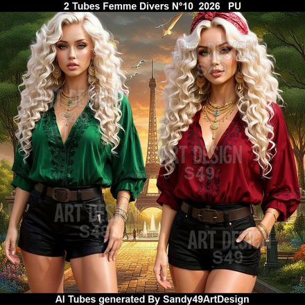 2 Tubes Femme Divers N°10  2026
