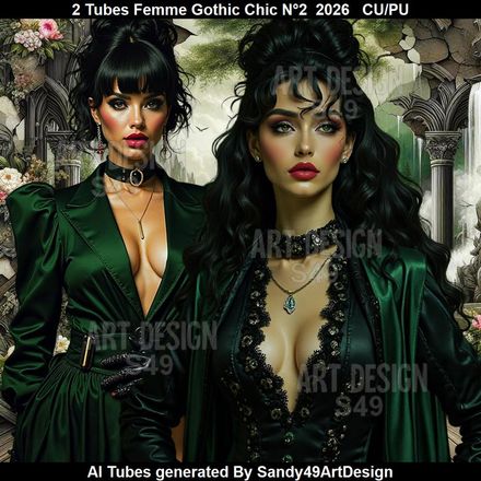 2 Tubes Femme Gothic Chic N°2  2026