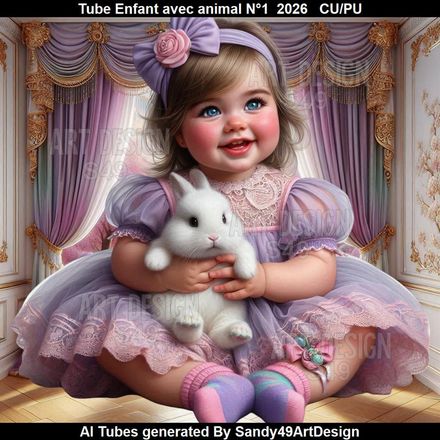 Tube Enfant avec animal N°1  2026