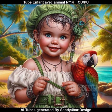 Tube Enfant avec animal N°14