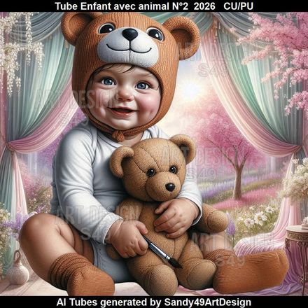 Tube Enfant avec animal N°2  2026
