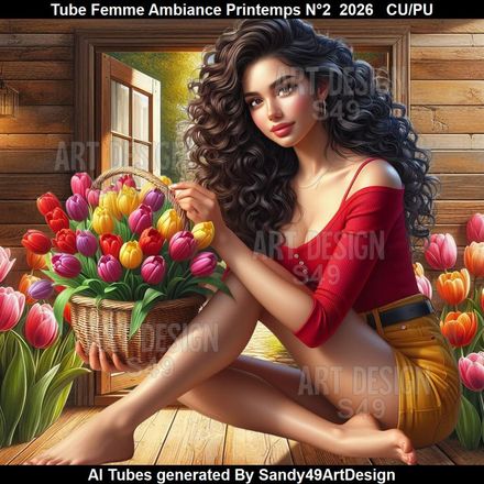 Tube Femme Ambiance Printemps N°2  2026