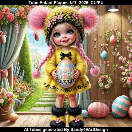 Tube Enfant Pâques N°7  2026