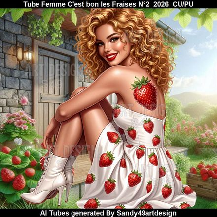 Tube Femme C'est bon les Fraises N°2  2026