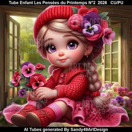 Tube Enfant Les Pensées du Printemps N°2  2026