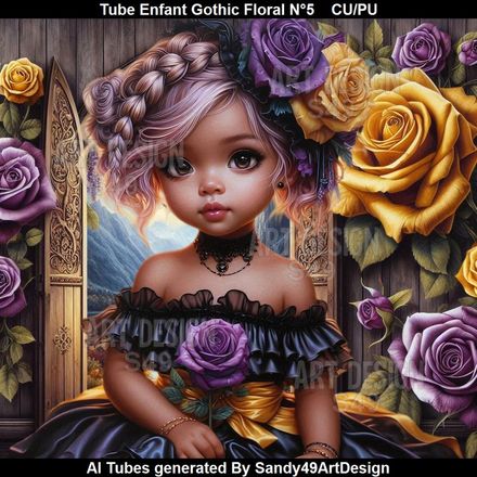 Tube Enfant Gothic Floral N°5
