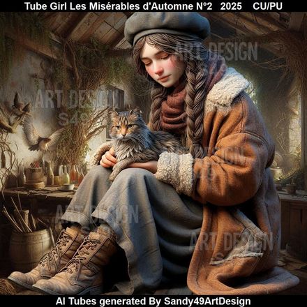 Tube Girl Les Misérables d'Automne N°2    2025