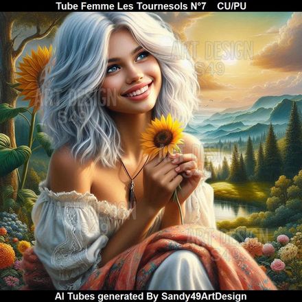 2 Tubes Femme Les Tournesols N°7
