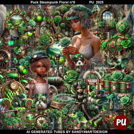 Pack Steampunk Floral N°6