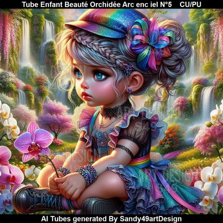 Tube Enfant Beauté Orchidée Arc en ciel N°5