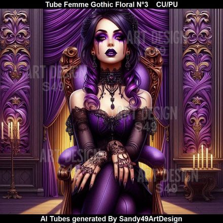 Tube Femme Gothic Floral N°3