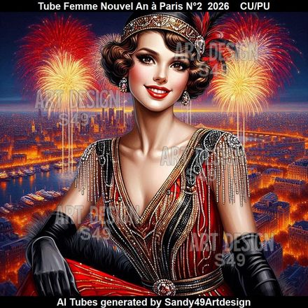 Tube Femme Nouvel An à Paris N°2  2026