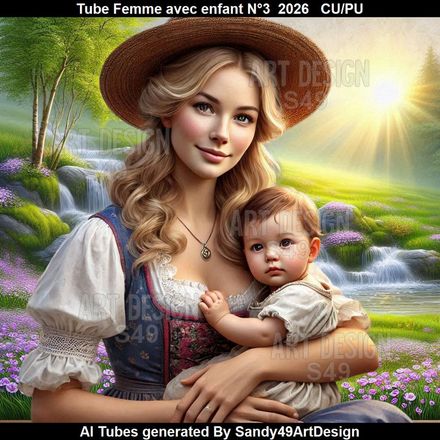 Tube Femme avec enfant N°3  2026