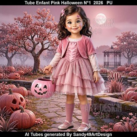 Tube Enfant Pink Halloween N°1  2026