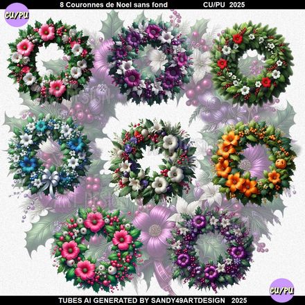 Pack Couronnes de Noël sans Fond  2025