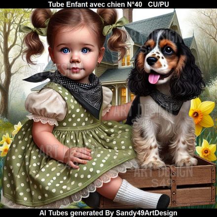 Tube Enfant avec chien N°40