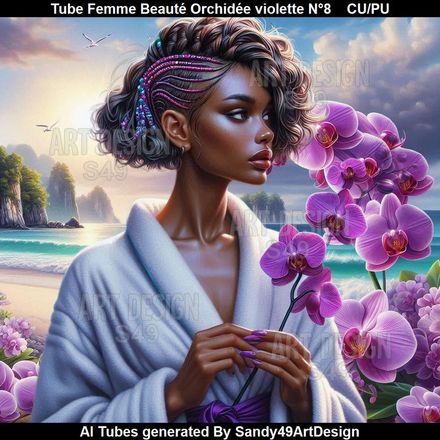 Tube Femme Beauté Orchidée violette N°8
