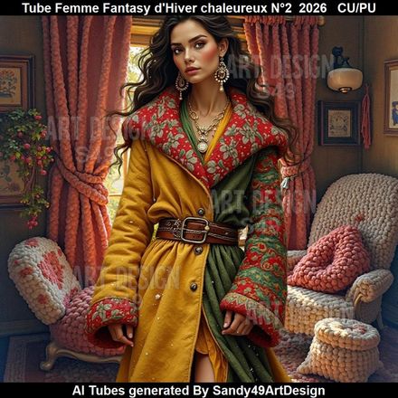 Tube Femme Fantasy d'Hiver Chaleureux N°2  2026