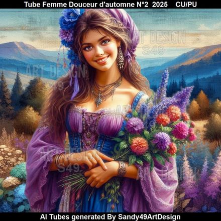 Tube Femme Douceur d&#x27;automne N°2   2025