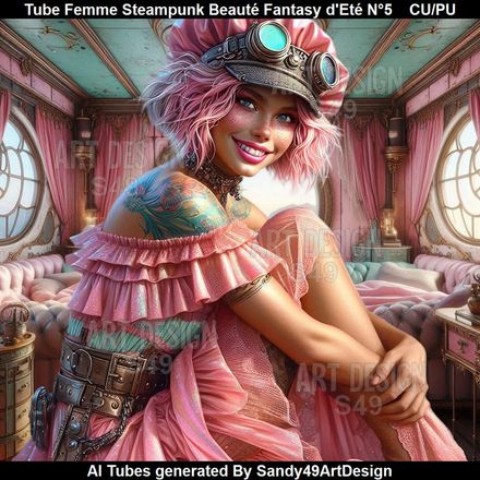 Tube Femme Steampunk Beauté Fantasy d&#x27;Eté N°5
