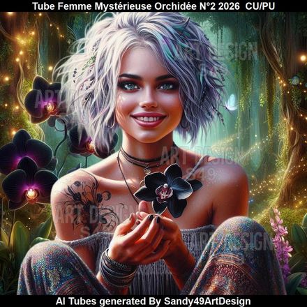 Tube Femme Mystérieuse Orchidée N°2  2026