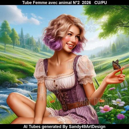 Tube Femme avec animal N°2  2026